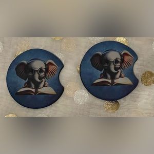 Set of elephant car coasters